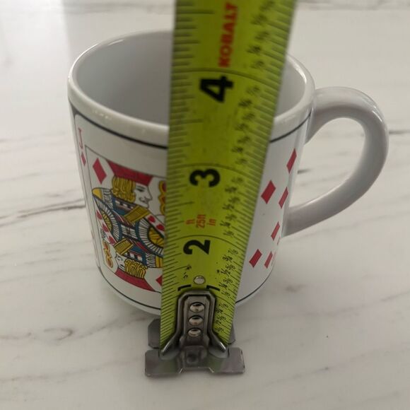 Vintage Playing Card Design Mug Set 4 Red Black White - Picture 4 of 6